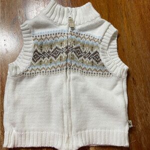 Kids' White Patterned Knit Vest